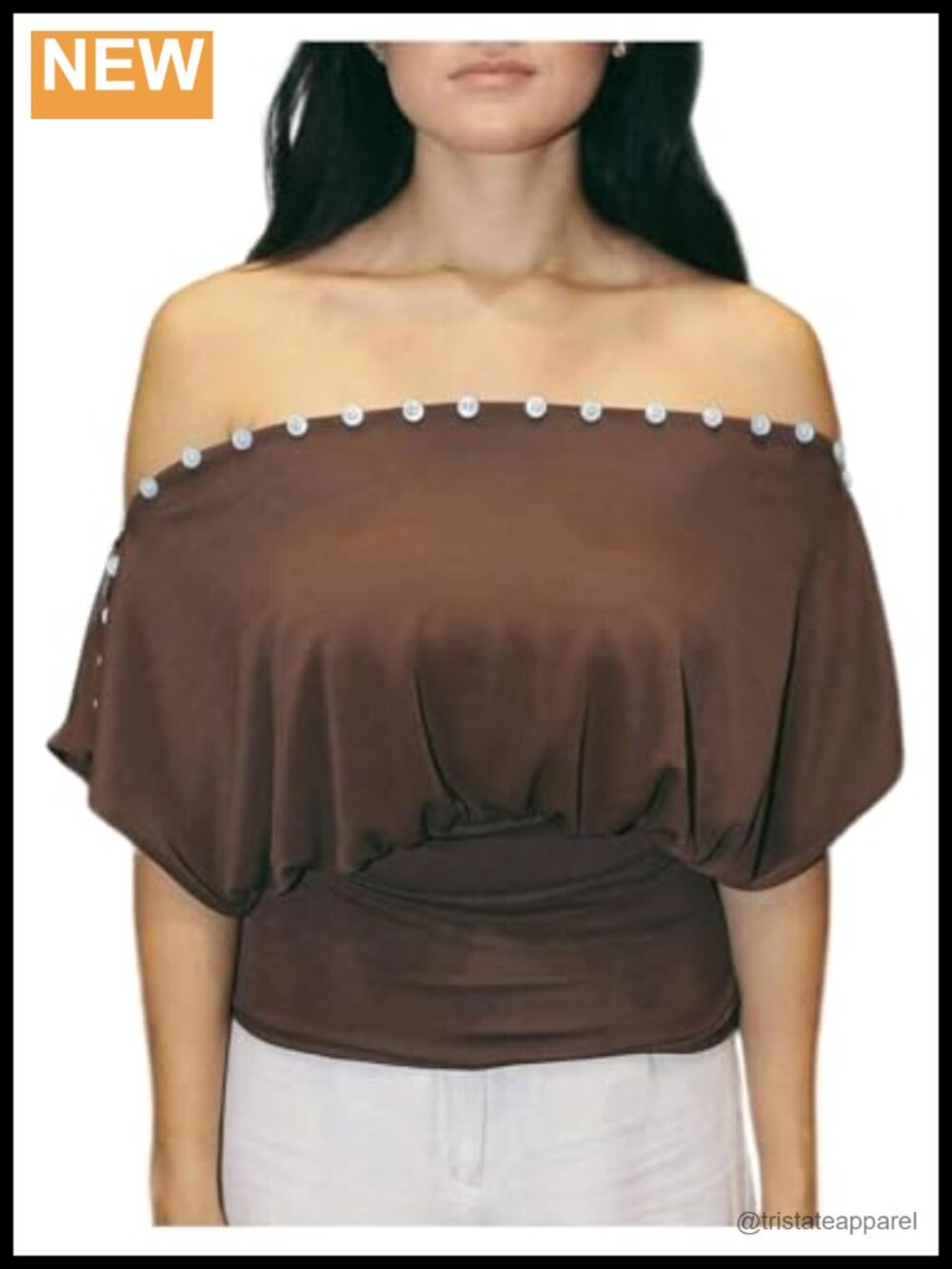 Y2K Off Shoulder Button Up Cinched Waist Short Sleeve Top